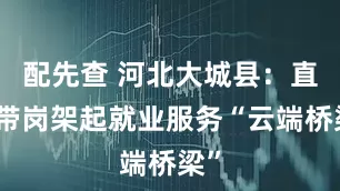 配先查 河北大城县：直播带岗架起就业服务“云端桥梁”